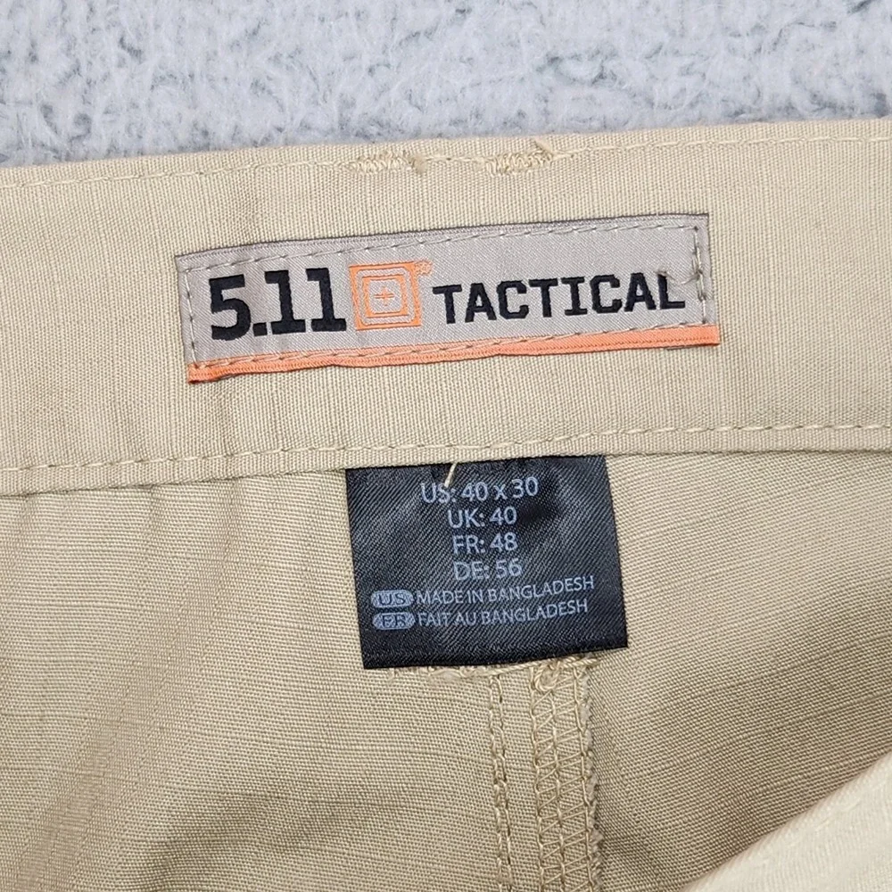 5.11 Tactical Regular Fit Taclite Pro Ripstop Cargo Pants Mens 40x30 Khaki